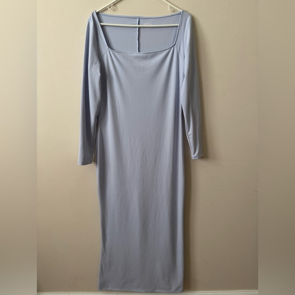 Wild Fable NWT Women’s Long Sleeve ButterBliss Maxi Bodycon Dress Blue L & XL - Picture 3 of 5